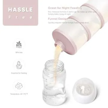 Termichy Stackable Formula Dispenser Portable Milk Powder Container, 2 Pack, Light Pink