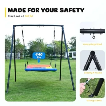 Trekassy Swing Sets: 440lbs Heavy Duty A-Frame Swing