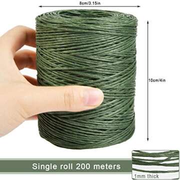 TIMESETL 656 Feet Floral Bind Wire Rustic Vine Wrapping Wire, Paper Covered Waterproof Craft Wrap Tw...