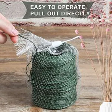 TIMESETL 656 Feet Floral Bind Wire Rustic Vine Wrapping Wire, Paper Covered Waterproof Craft Wrap Twine for Floral Bouquets, Wreath Making, Christmas Ornaments, Wedding Decorating, (Dark Green)