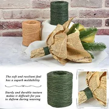 TIMESETL 656 Feet Floral Bind Wire Rustic Vine Wrapping Wire, Paper Covered Waterproof Craft Wrap Twine for Floral Bouquets, Wreath Making, Christmas Ornaments, Wedding Decorating, (Dark Green)