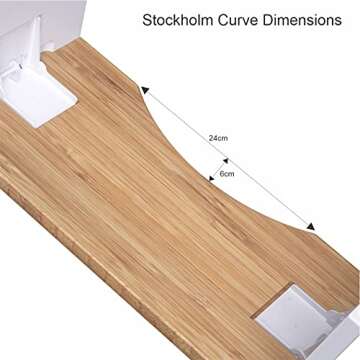 Squatty Potty Stockholm Folding Bamboo Toilet Stool 7" Collapsible, Brown and White, 1 Count