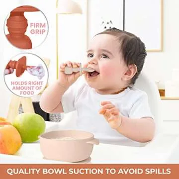 Silicone Suction Baby Bowl with Lid - BPA Free - 100% Food Grade Silicone - Infant Babies and Toddler Self Feeding