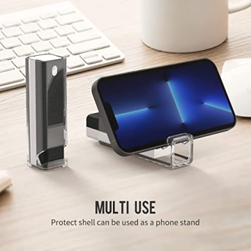 CLICK CLEAN Screen Cleaner, Fingerprint Proof Screen Cleaner Spray, All-in-One Cleaner with Microfiber and Shell for All Phones, Laptop and Tablet Screens (Black)