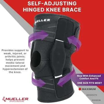 MUELLER Sports Medicine Self Adjusting Hinged Knee Brace - Pain Relief for Arthritis & Sprains - One...