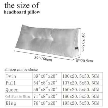 Ultimate Wedge Headboard Pillow - Removable Cover for Reading Comfort