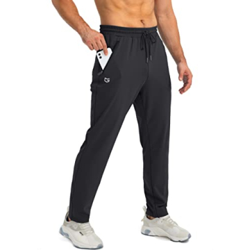 G Gradual Men's Sweatpants with Zipper Pockets - Athletic Joggers in Black