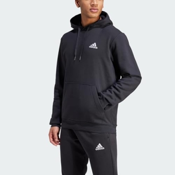 adidas Men's Fleece Hoodie in Black/White - Medium