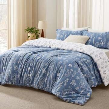 Bedsure Queen Comforter Set - Soft Floral Bedding Set