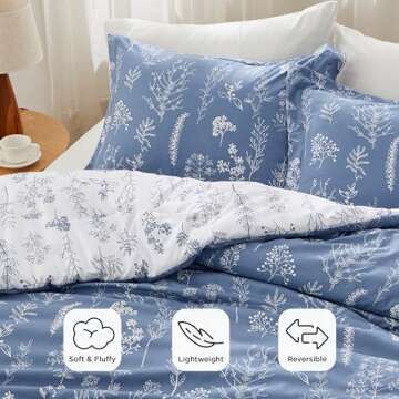 Bedsure Queen Comforter Set - Soft Floral Bedding Set
