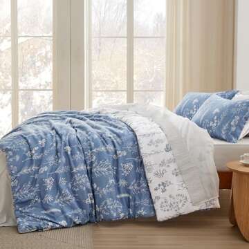 Bedsure Queen Comforter Set - Soft Floral Bedding Set