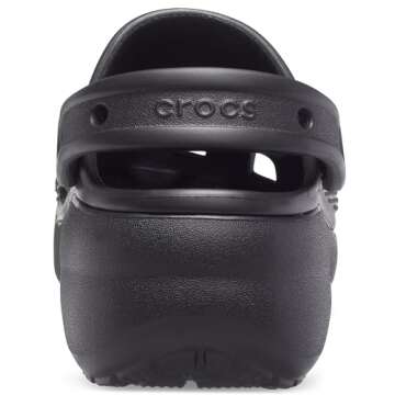 Crocs Women's Classic Platform Clog, Black, 10