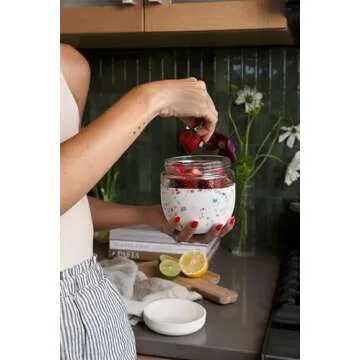 W&P Porter Seal Tight Glass Food Storage Container with Lid, Terrazzo Cream 24oz, Leak & Spill Proof Meal Prep Container, Microwave & Dishwasher Safe, Borosilicate Glass