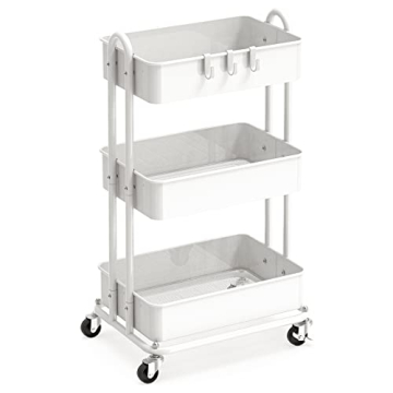 Heavy Duty 3-Tier Metal Rolling Cart by Simple Houseware