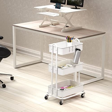 Heavy Duty 3-Tier Metal Rolling Cart by Simple Houseware