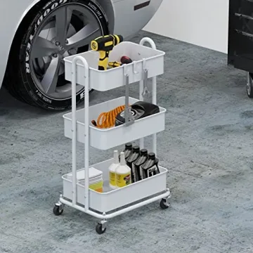Heavy Duty 3-Tier Metal Rolling Cart by Simple Houseware