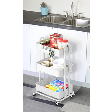 Heavy Duty 3-Tier Metal Rolling Cart by Simple Houseware