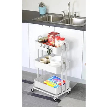 Heavy Duty 3-Tier Metal Rolling Cart by Simple Houseware