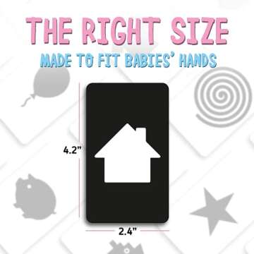 merka Newborn Toys, Black and White Baby Toys, High Contrast Baby Toy for Newborn, Set of 50 Flashcards for Visual Stimulation and Brain/Sensory Development