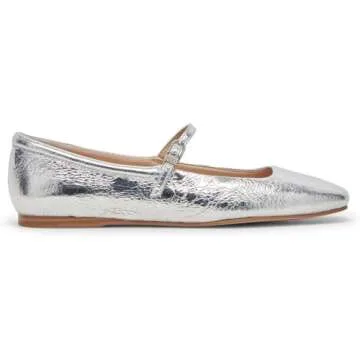 Dolce Vita Reyes Ballet Flat in Silver for Elegant Style