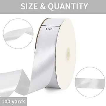 Toniful 1.5 Inch Satin Ribbon - 100 Yards for Crafting