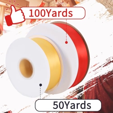 Toniful 1.5 Inch Satin Ribbon - 100 Yards for Crafting