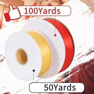 Toniful 1.5 Inch Satin Ribbon - 100 Yards for Crafting