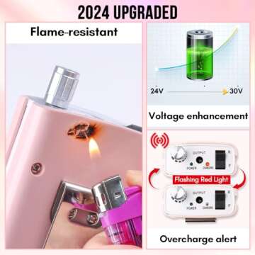 Makartt Nail Drill Professional, Rechargeable Nail E File 30000RPM Electric Nail Drill, Malory Pink ...