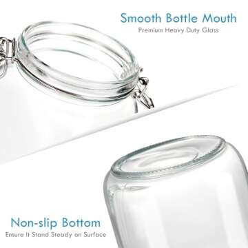 YEBODA 48oz Airtight Food Storage Canister Set – Clear Glass Jars