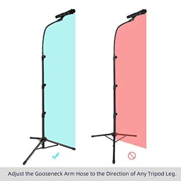 Boom Mic Stand-Kangziliang Mike Stand Gooseneck Microphone Stand Tripod Adjustable Height 3'- 6' with Mic Clips and 3/8" - 5/8" Adapter Microphone Stand for Singing