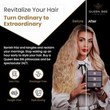 QUEEN BEE SILK - 2 Pack Silk Pillowcase for Hair and Skin - 22 Momme Mulberry Silk - Charmeuse Weave - Envelope Closure - King Size - White