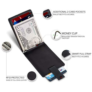 SERMAN BRANDS RFID Blocking Slim Bifold Wallet with Money Clip