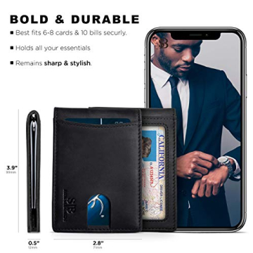SERMAN BRANDS RFID Blocking Slim Bifold Wallet with Money Clip
