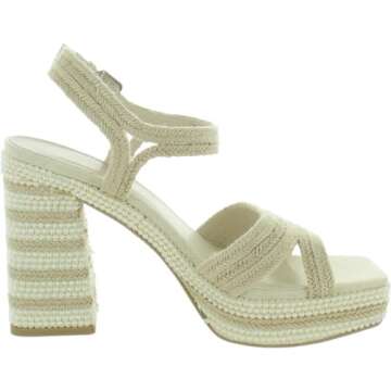 Dolce Vita Women's ANIRA Heeled Sandal, Ivory Pearls, 8.5
