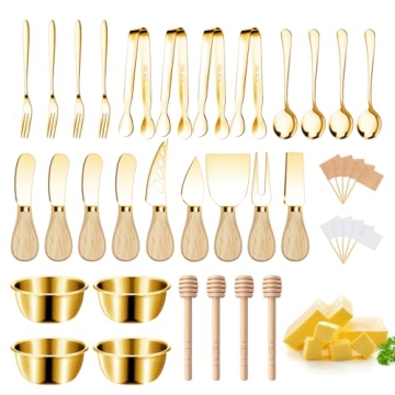 Luxury Gold Charcuterie Utensil Set - Elegant Cheese & Appetizer Serving Tools