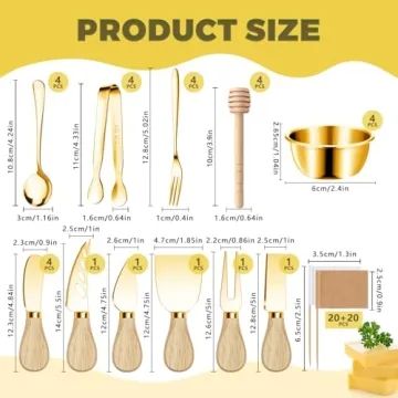 Premium Gold Charcuterie Utensil Set for Elegant Serving