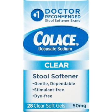Colace Clear Soft Gels Stool Softener for Gentle, Effective Constipation Relief (Pack of 2) 28 ea