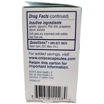 Colace Clear Soft Gels Stool Softener for Quick Relief