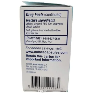 Colace Clear Soft Gels Stool Softener for Quick Relief