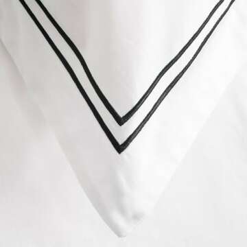 Ella Jayne Luxury Duvet Cover Set (3pc), 100% Cotton Duvet Cover, Hotel Comforter Cover Set, Breathable & Lightweight, White Duvet Cover Queen, Queen Duvet Cover Set, Full/Queen Black