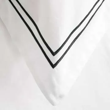 Ella Jayne Luxury Duvet Cover Set (3pc), 100% Cotton Duvet Cover, Hotel Comforter Cover Set, Breathable & Lightweight, White Duvet Cover Queen, Queen Duvet Cover Set, Full/Queen Black