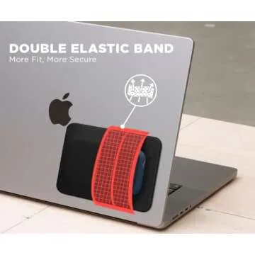 Afterplug 2-Pocket Adhesive Pouch for Laptop, Compatible with External Portable SSD, Magic Mouse, USB Cable and More - Black