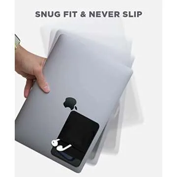 Afterplug 2-Pocket Adhesive Pouch for Laptop, Compatible with External Portable SSD, Magic Mouse, USB Cable and More - Black