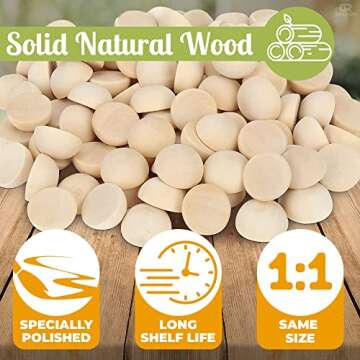 200PCS Natural Wooden Beads for Creative DIY Projects