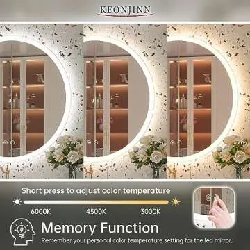 Keonjinn 32 Inch Dimmer LED Bathroom Mirror with Anti-Fog