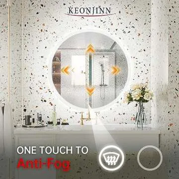 Keonjinn 32 Inch Dimmer LED Bathroom Mirror with Anti-Fog