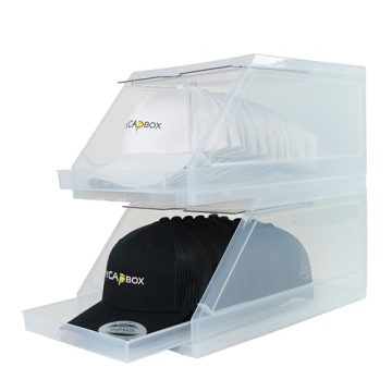 CapBox 2.0 Hat Organizer with Sliding Tray - 2 Pack