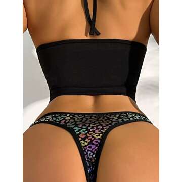 Stylish Leopard Print High Waist Garter Panty for Women