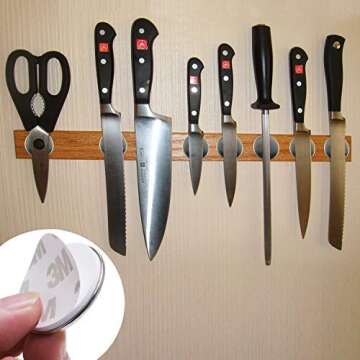 MIKEDE Strong Neodymium Disc Magnets with Double-Sided Adhesive, 8 Pack Powerful Permanent Rare Earth Magnets for Fridge, DIY, Building, Scientific, Craft, Office Magnets, 1.26 inch X 0.08 inch