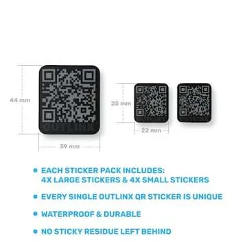 OUTLINX QR Smart Stickers | Stick Digital Notes to Your Things | Blackout 1-Pack 8X Stickers